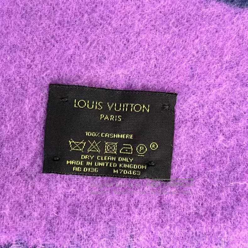 Louis Vuitton Louis Vuitton Pink purple large area Logo jacquard fringe Size ONE SIZE - 4 Thumbnail