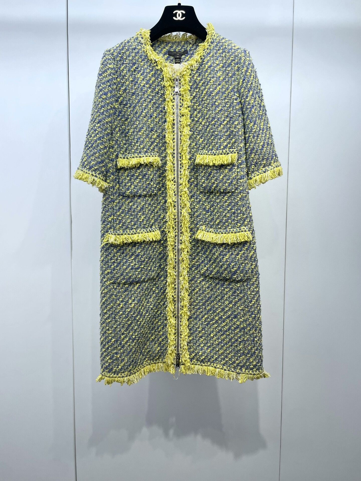 Louis Vuitton LV Lemon Yellow Fringe Long Coat Size XS / US 0-2 / IT 36-38 - 1 Thumbnail