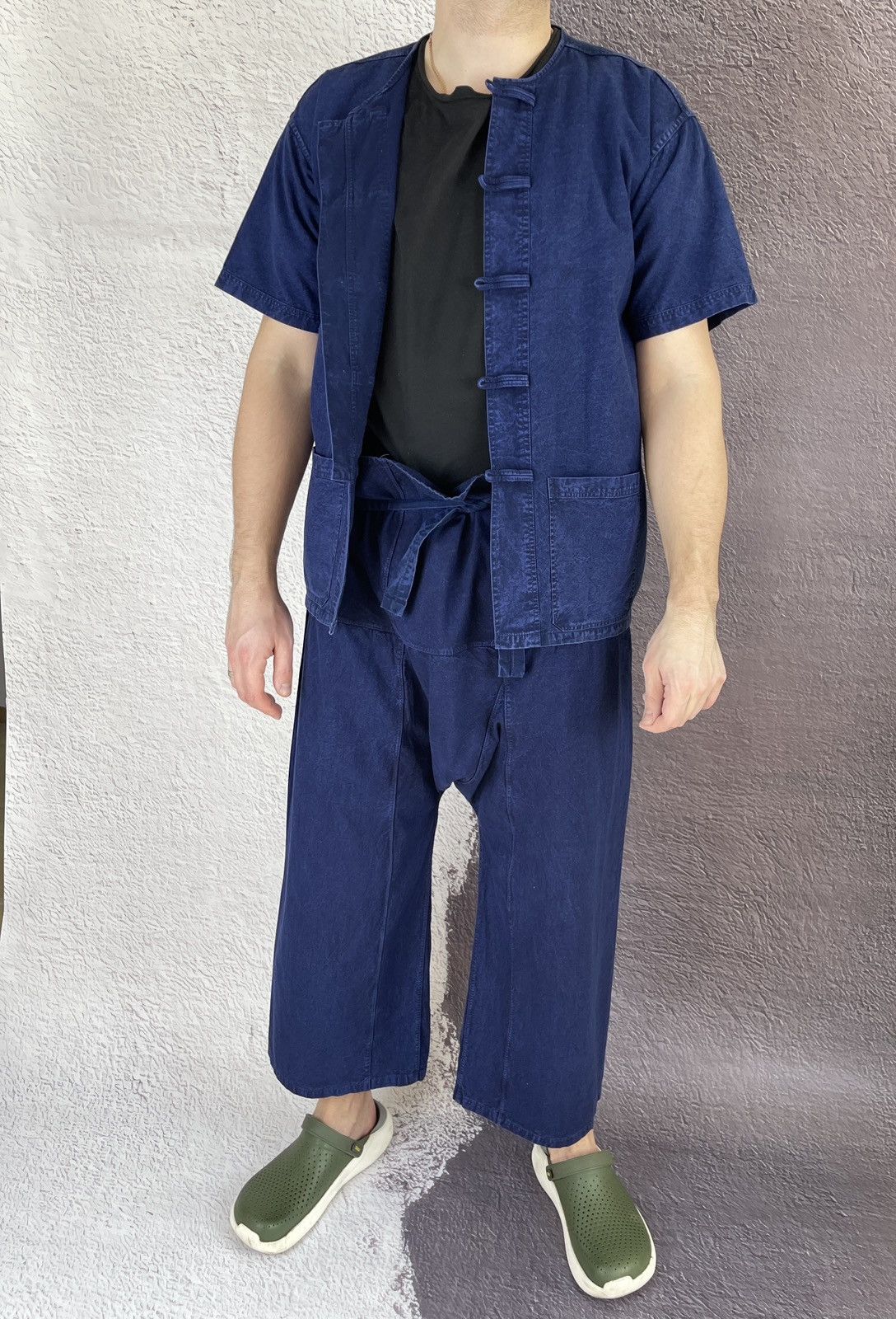 Japanese Brand Vintage Japanese kimono suit chore jacket bondage pants Size US L / EU 52-54 / 3 - 3 Thumbnail