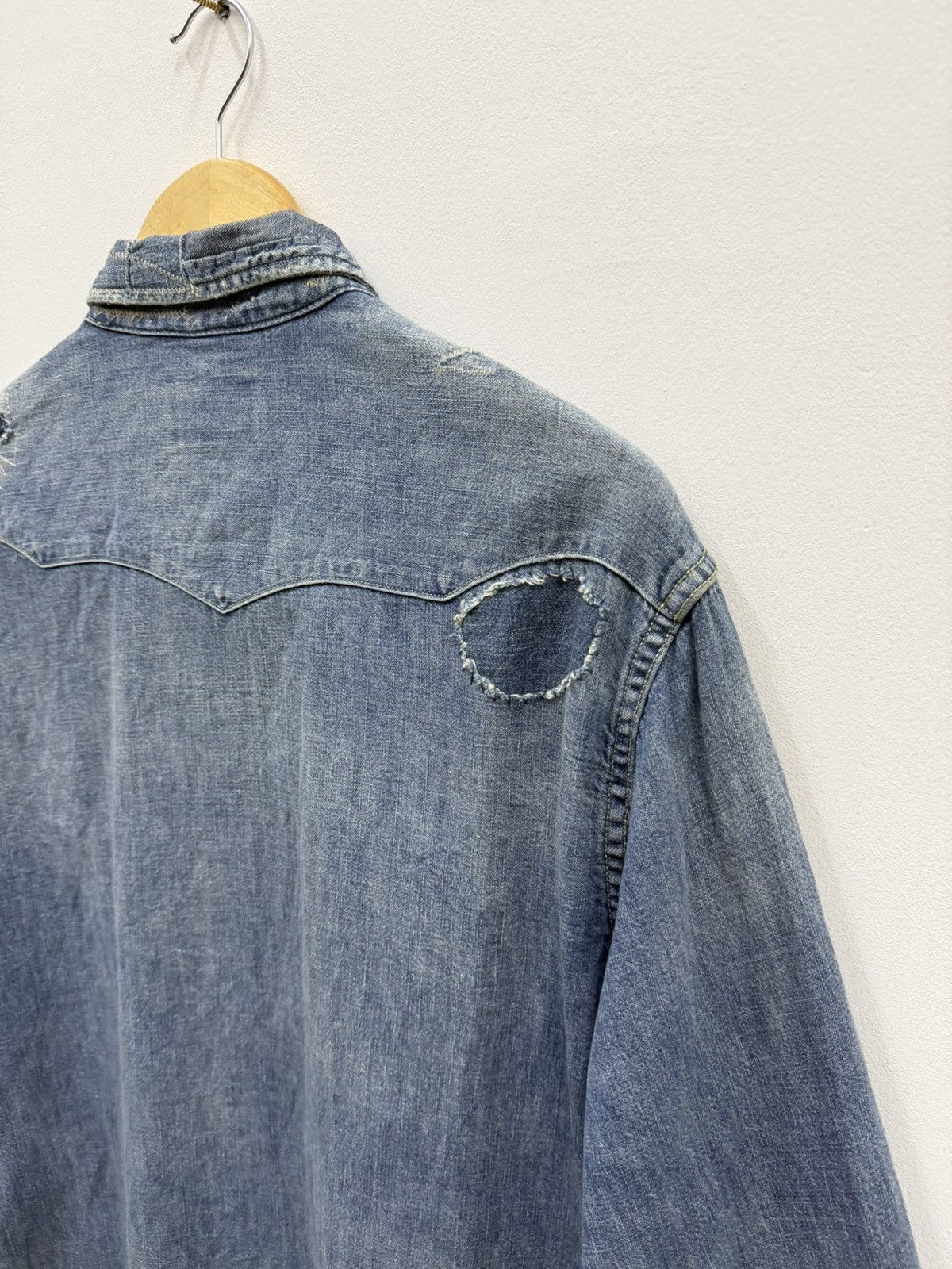 RRL Ralph Lauren Ralph Lauren RRL Distressed Cowboy Shirt Size US L / EU 52-54 / 3 - 18 Thumbnail