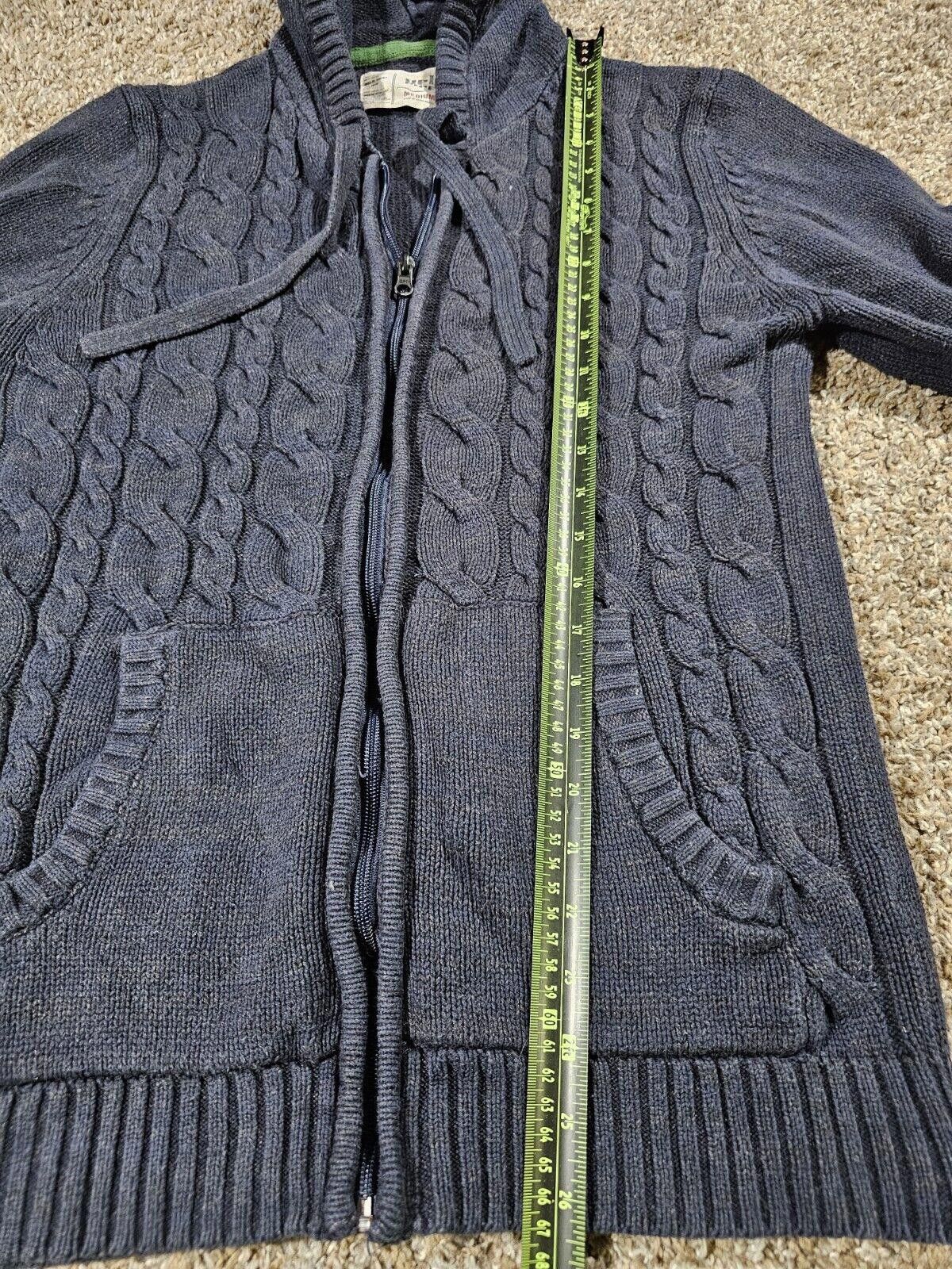 Urban Pipeline Urban Pipeline Medium Cable Knit FullZip Hooded Sweater Blue Size M / US 6-8 / IT 42-44 - 4 Thumbnail