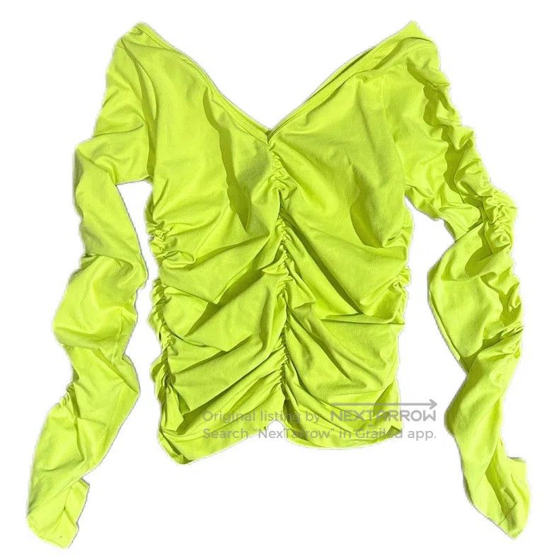 Helmut Lang Helmut Lang Ruffled Tight Long Sleeve Size S / US 4 / IT 40 - 3 Thumbnail
