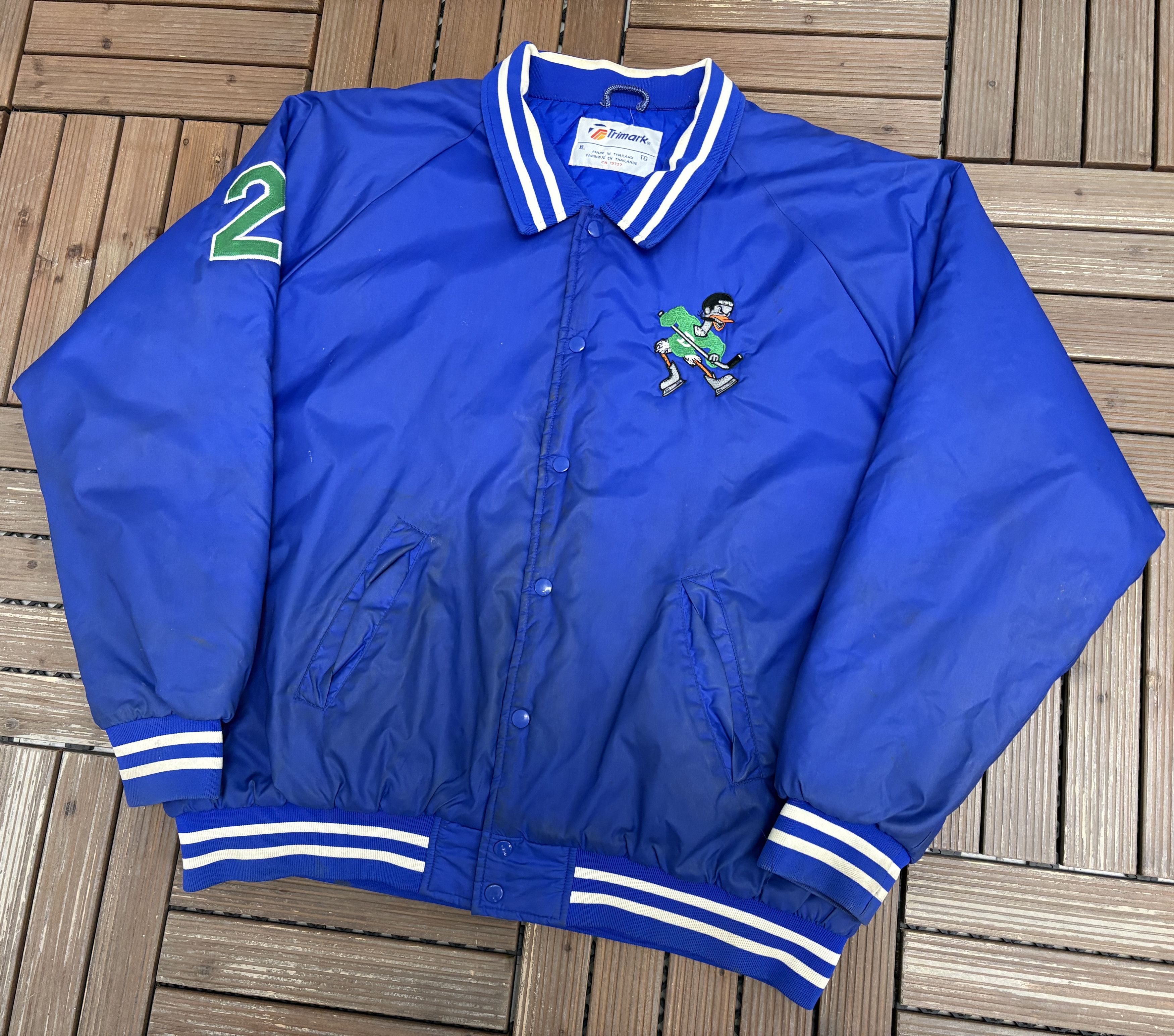 Vintage Discount Ducks Hockey Vintage Blue Varsity Jacket Size US XL / EU 56 / 4 - 3 Thumbnail