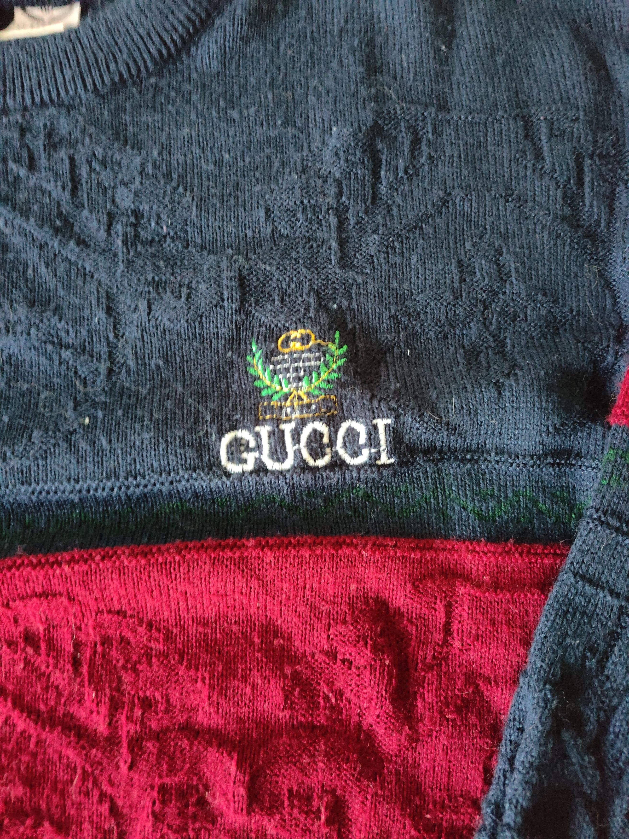 Vintage Vintage Guczi fake sweater logo y2k 80s 90s jumper Size US XL / EU 56 / 4 - 5 Thumbnail