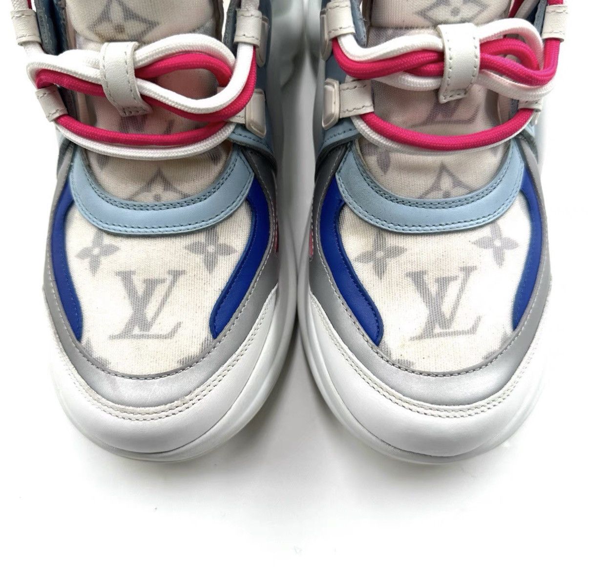 Louis Vuitton Louis VVuitton Pink White Blue Monogram Dad Sneakers K12 Size US 7.5 / IT 37.5 - 4 Thumbnail