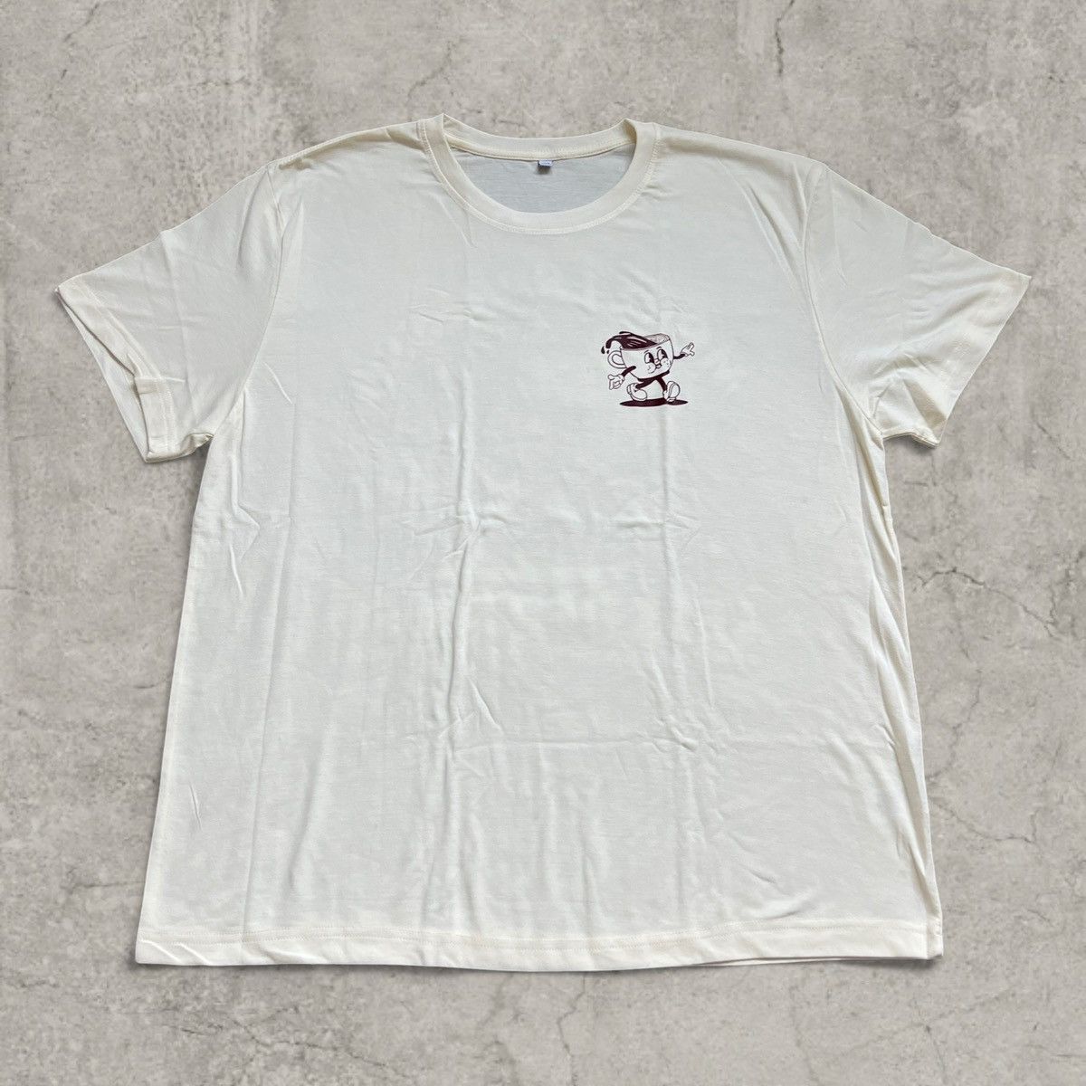 Japanese Brand Vintage style tshirt in cream, Espresso Coffee. Size L Size US M / EU 48-50 / 2 - 2 Thumbnail