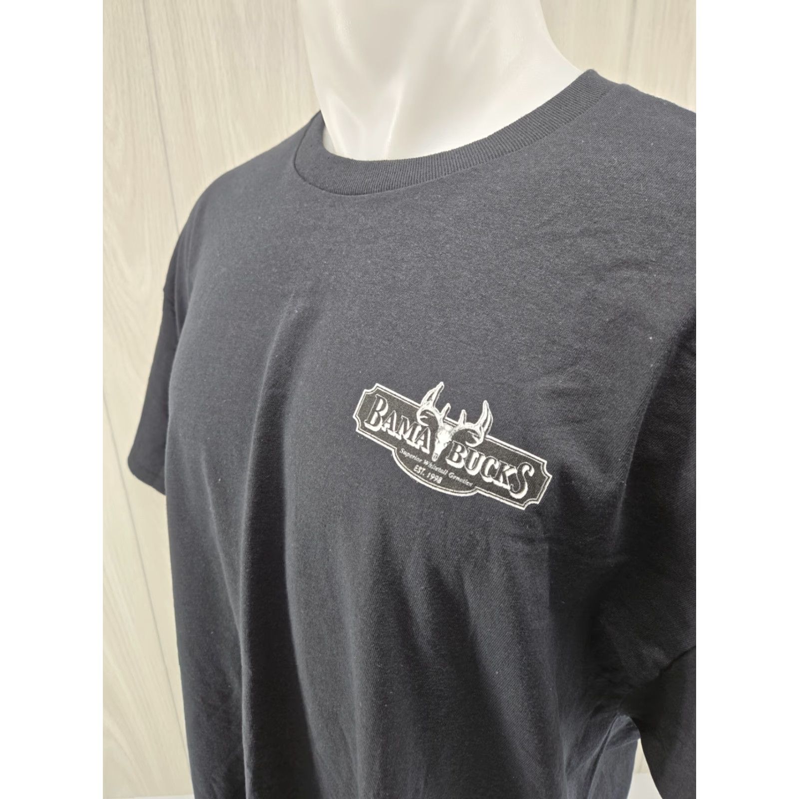 Gildan Bama Bucks Black T-Shirt 2XL Mens Graphic Print Hunting American Shirt Size US XXL / EU 58 / 5 - 6 Thumbnail