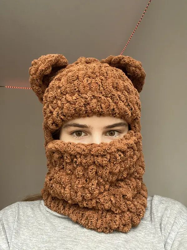 Handmade Handmade Knitted Balaclava Teddy Bear style Size ONE SIZE - 4 Thumbnail
