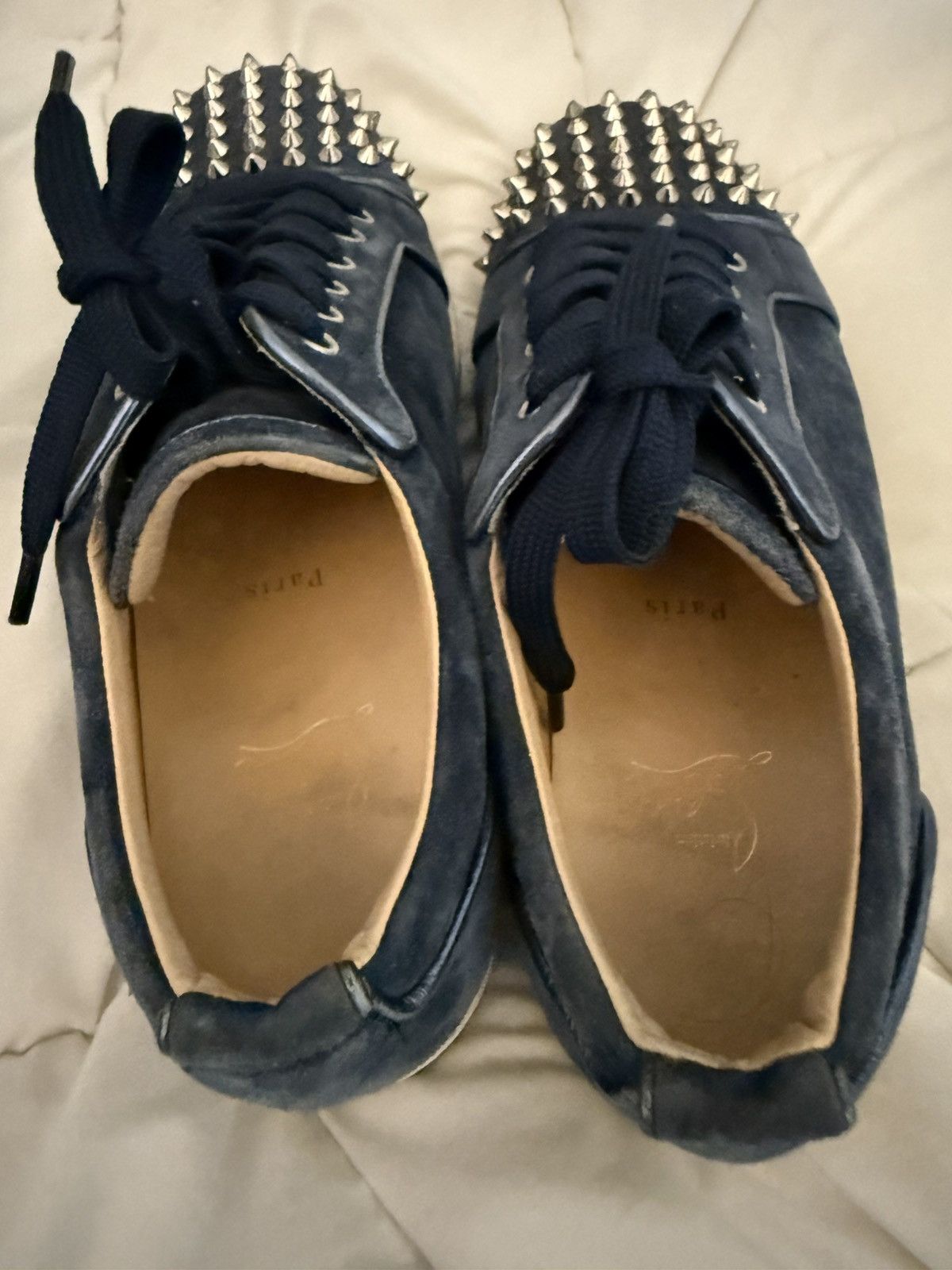 Christian Louboutin Christian Louboutin Blue Suede Spike Trainers Size US 9 / EU 42 - 7 Thumbnail