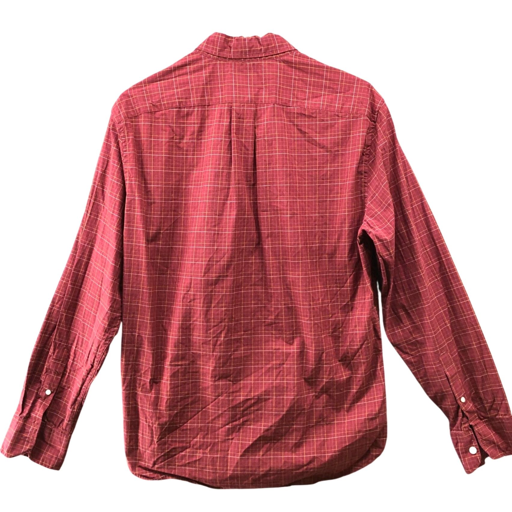 J.Crew J. Crew Slim Untucked Long Sleeve Shirt Men M Red Grid Plaid Button Down Organic Cotton Spandex Shirt Size US M / EU 48-50 / 2 - 2 Thumbnail