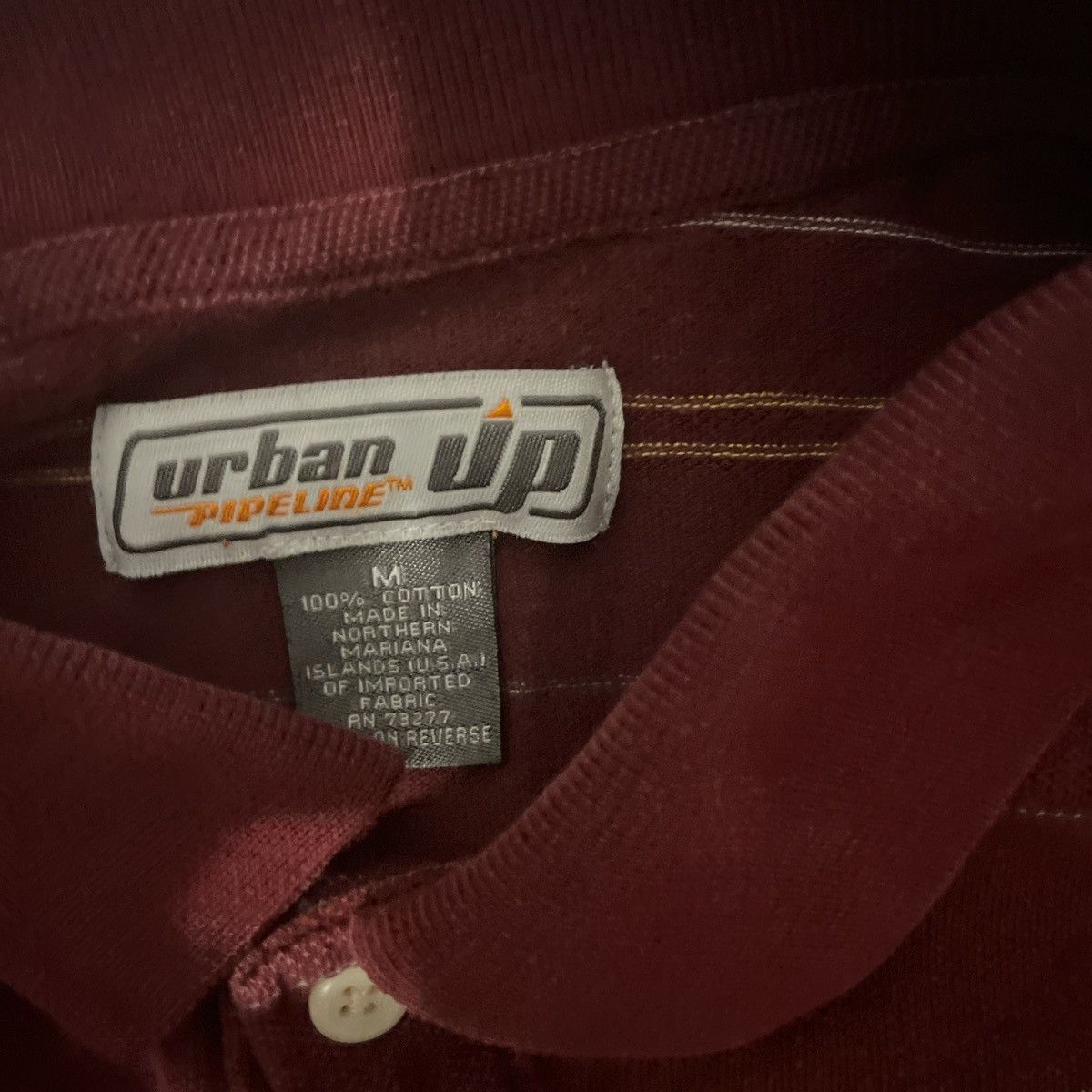 Urban Up Vintage Y2K Urban Pipeline Maroon Striped Polo Shirt Size M Size US M / EU 48-50 / 2 - 3 Thumbnail