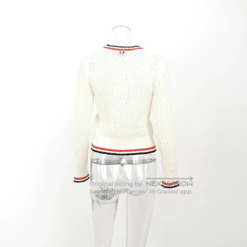 Thom Browne Thom Browne Woolen sweater with round collar and openwork Size US S / EU 44-46 / 1 - 3 Thumbnail