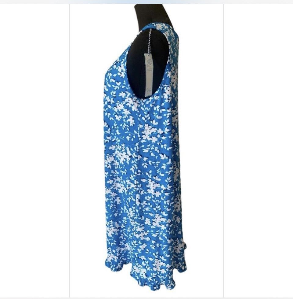 Vintage NWT Designer Item Draper James Sleeveless Tank Dress Blue Size M / US 6-8 / IT 42-44 - 6 Thumbnail