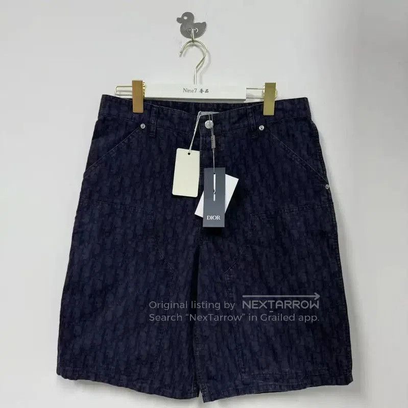 Dior Dark Blue Denim Men's Shorts .