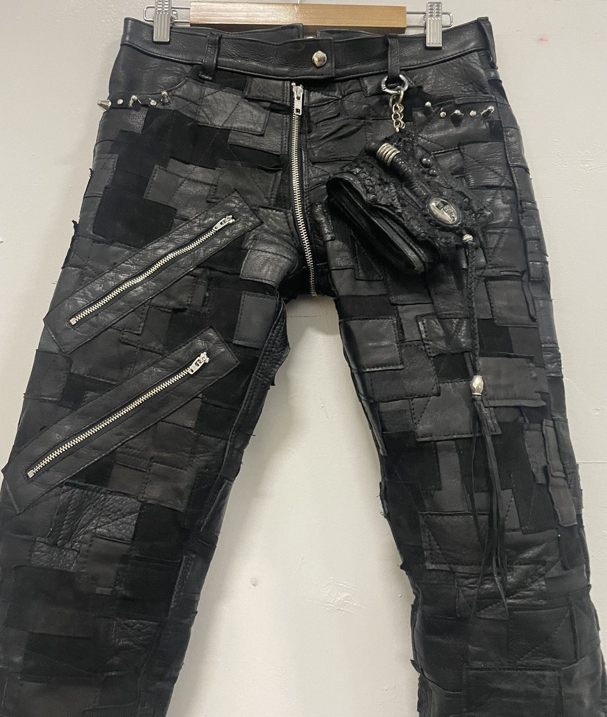 Designer Ginzi leather scab crust pants Size US 30 / EU 46 - 2 Thumbnail