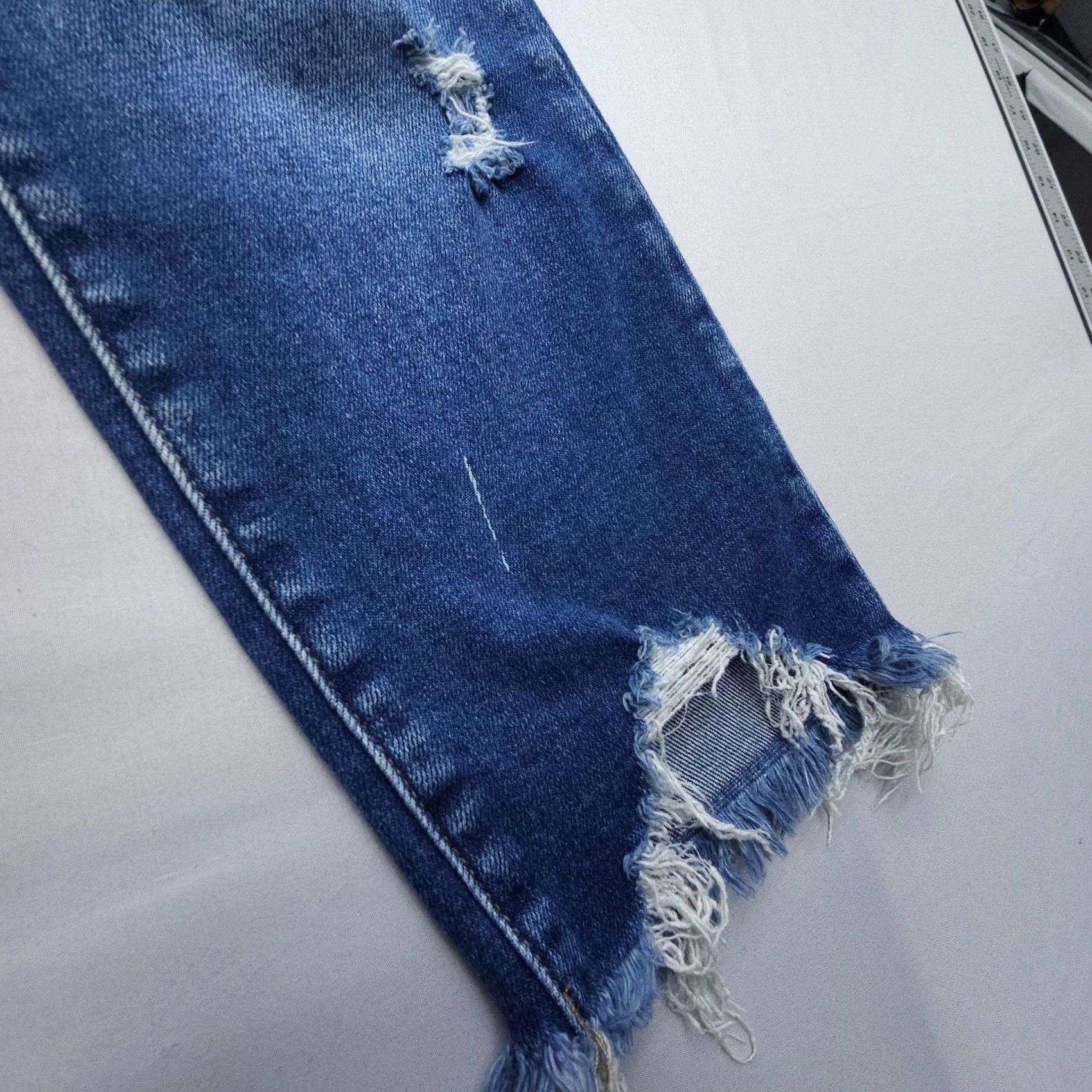 Vintage KanCan Jeans Straight High Rise Distressed Dark Wash 27 Blue Womens Regular 5-Pocket Denim Skinny? Size 27" / US 4 / IT 40 - 3 Thumbnail