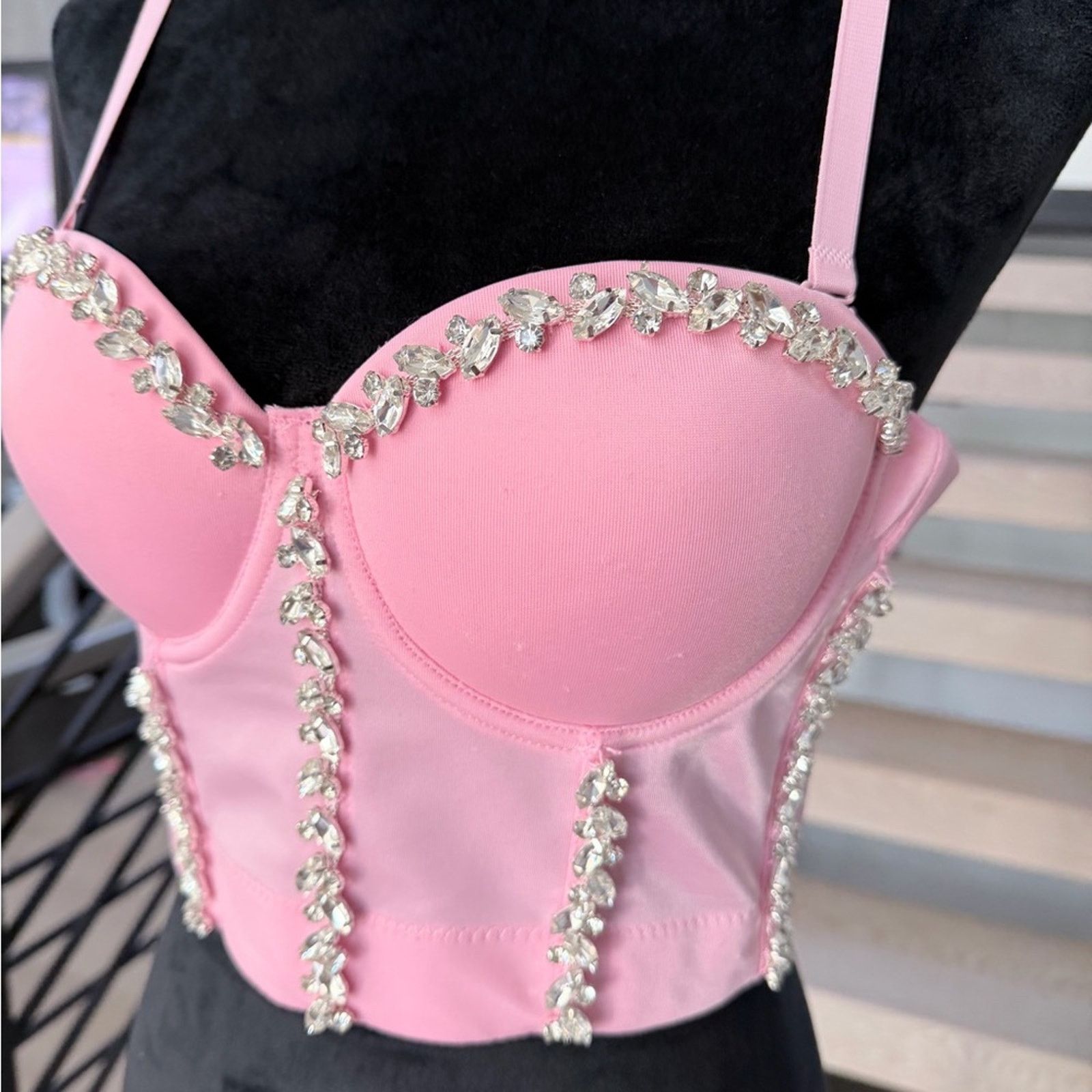 Other Y2K Chic Pink Embellished Bustier size S Size S / US 4 / IT 40 - 10 Thumbnail