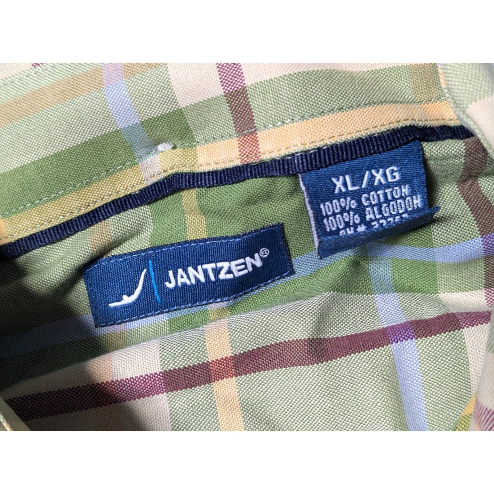 Jantzen JANTZEN Men XL Green Plaid Cotton Long Sleeve Button-Up Shirt Size US XL / EU 56 / 4 - 6 Thumbnail