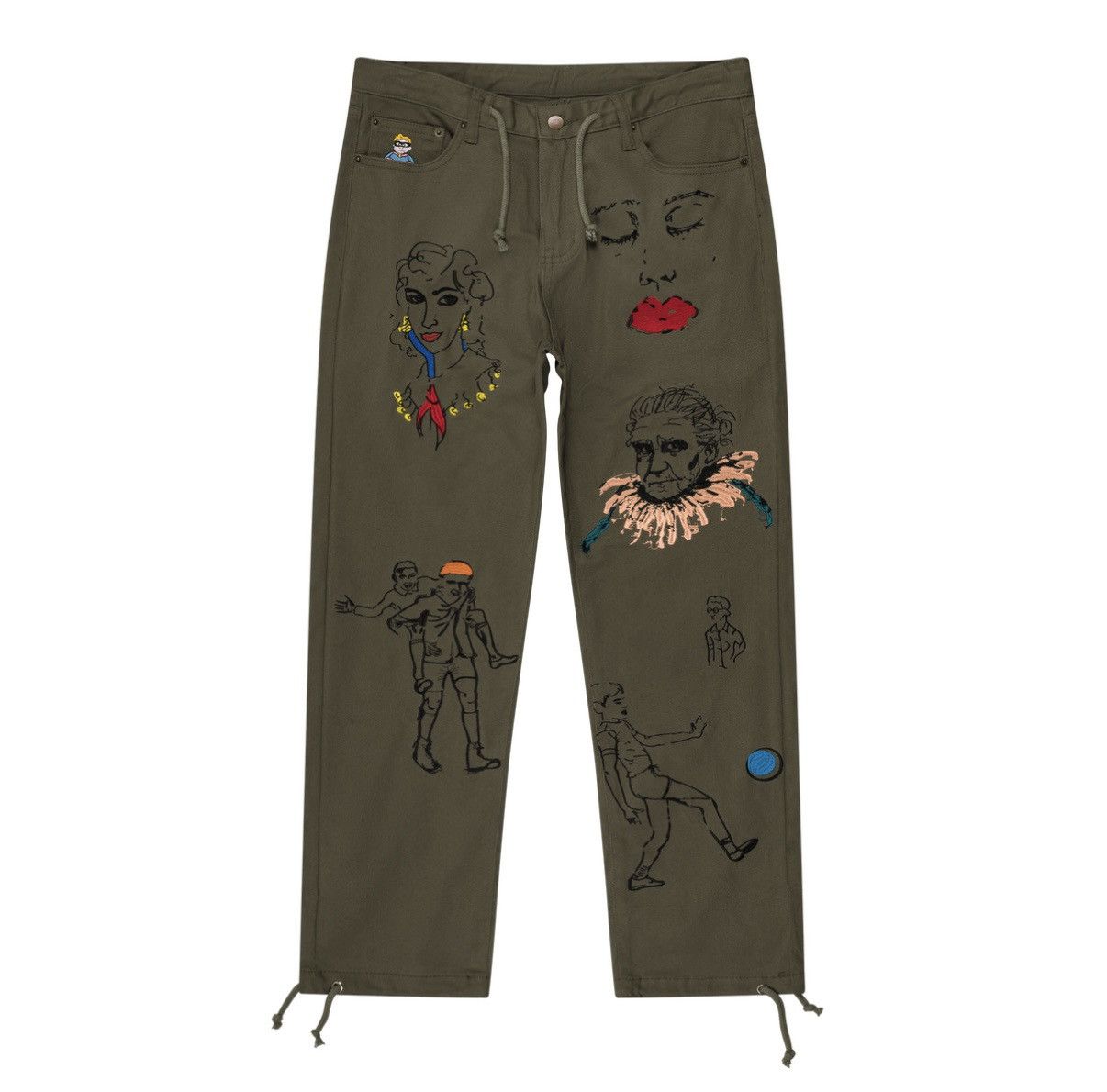KidSuper Green Embroidered Pants Size US 32 / EU 48 - 1 Thumbnail