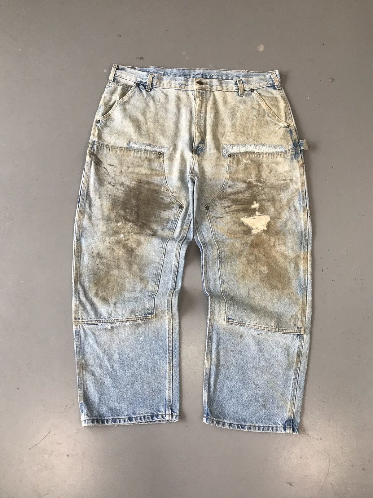 Carhartt × Vintage Vintage Carhartt B73 DST double knee denim Size US 43 - 1 Thumbnail