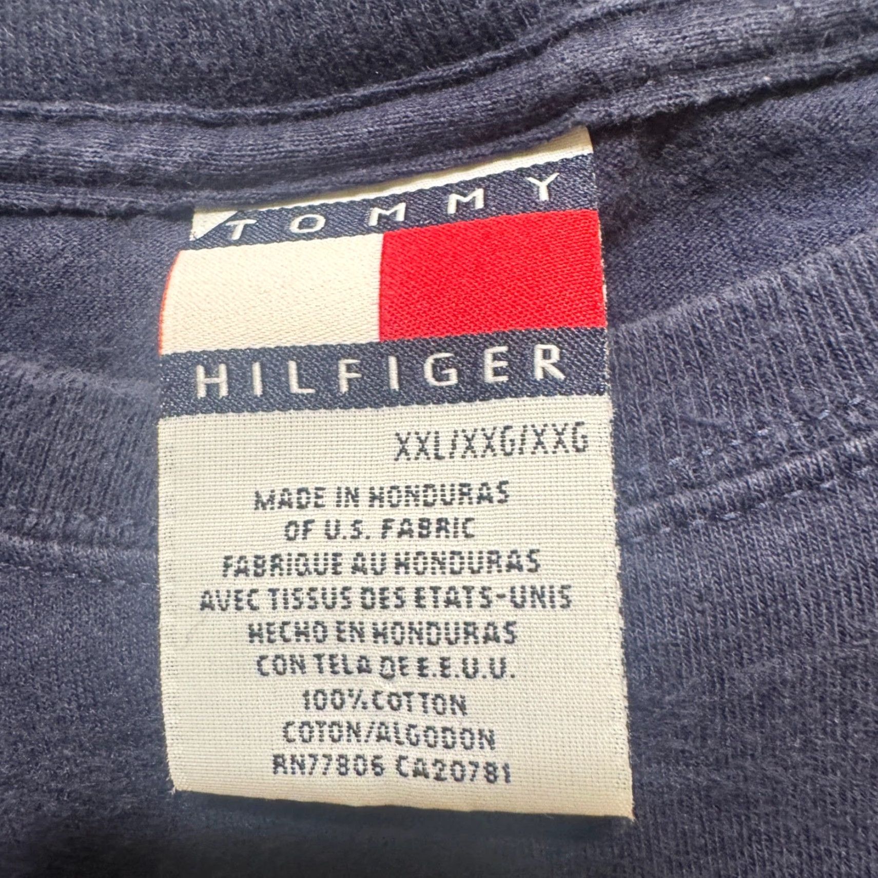 Tommy Hilfiger VINTAGE Tommy Hilfiger Shirt Men's 2XL Navy Blue 90s Boxy Faded Y2K Size US XXL / EU 58 / 5 - 2 Thumbnail