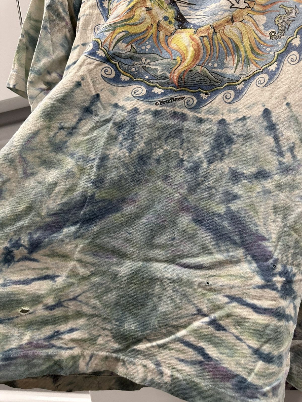 Vintage Buzz Parker Art Sun and Ocean Tie dye Tee shirt Size US XL / EU 56 / 4 - 3 Thumbnail