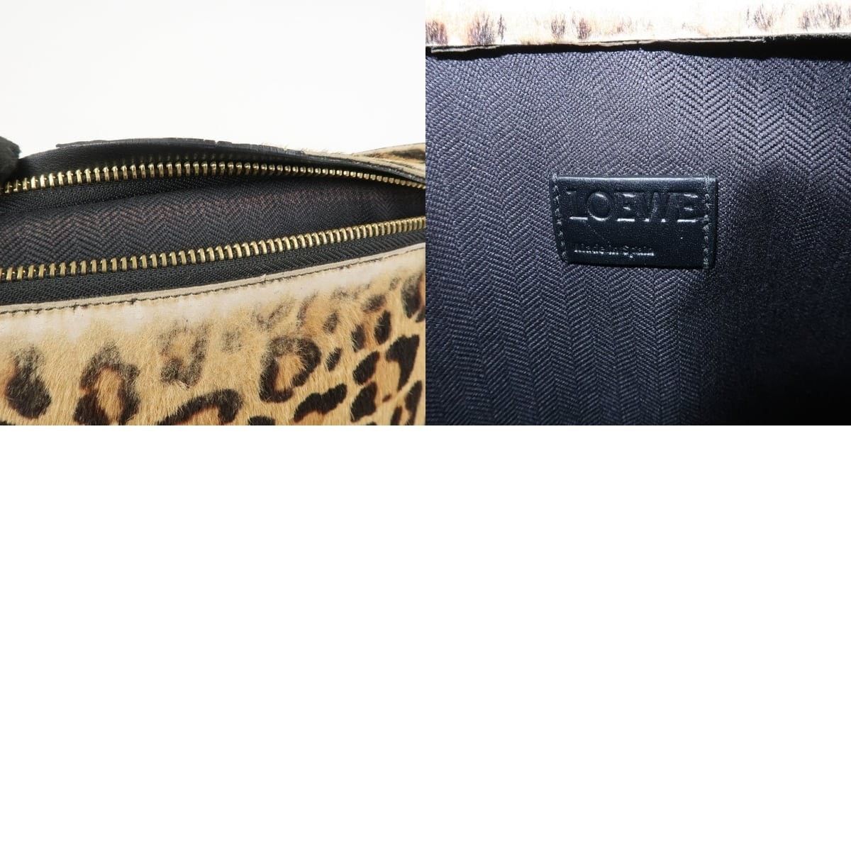Loewe Loewe Anagram Calf Hair Clutch Brown Size ONE SIZE - 8 Thumbnail