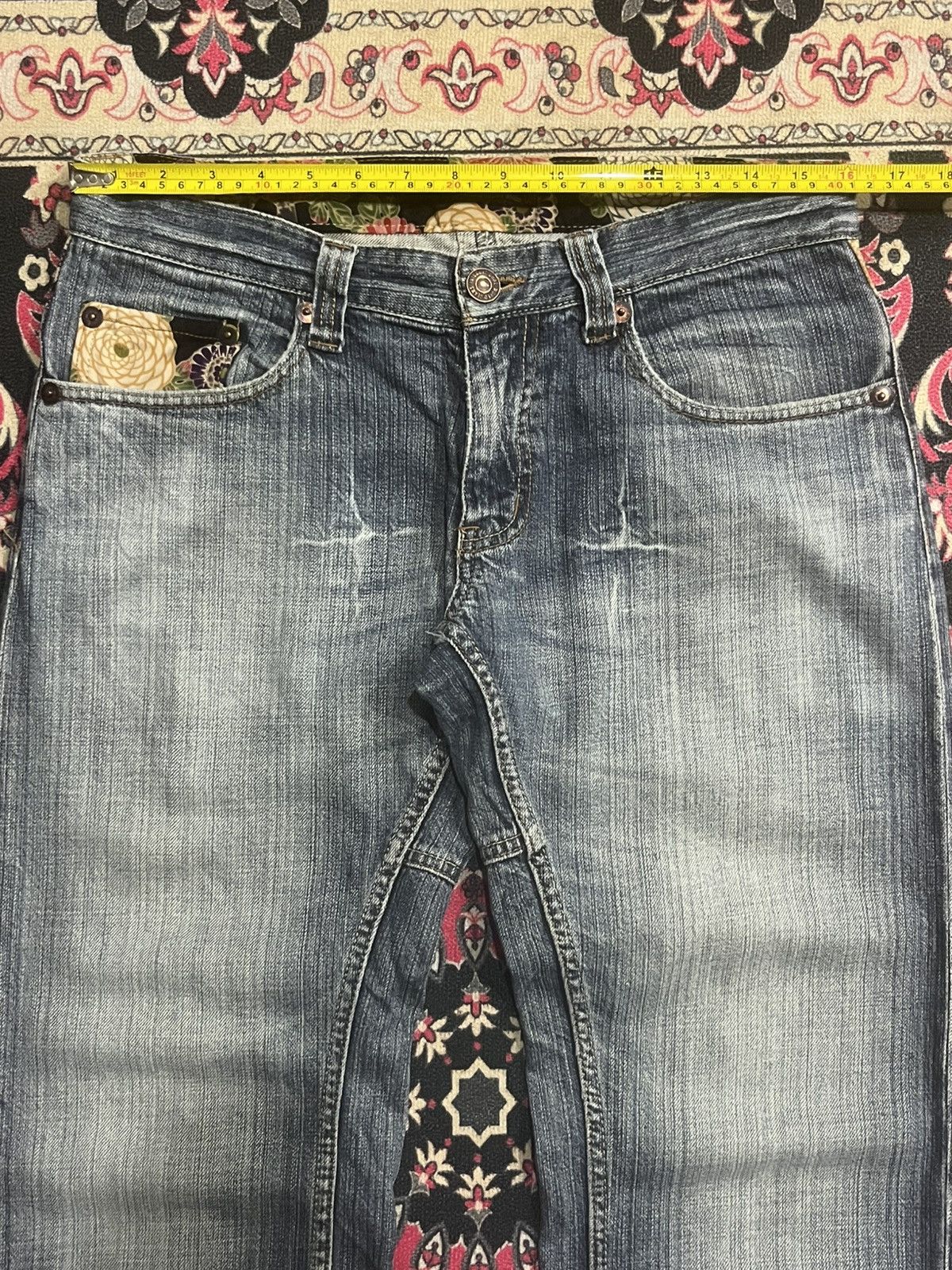 Kapital Vintage Japanese Brand Dominate Floral Sukajan Blue Jeans Size US 32 / EU 48 - 12 Thumbnail