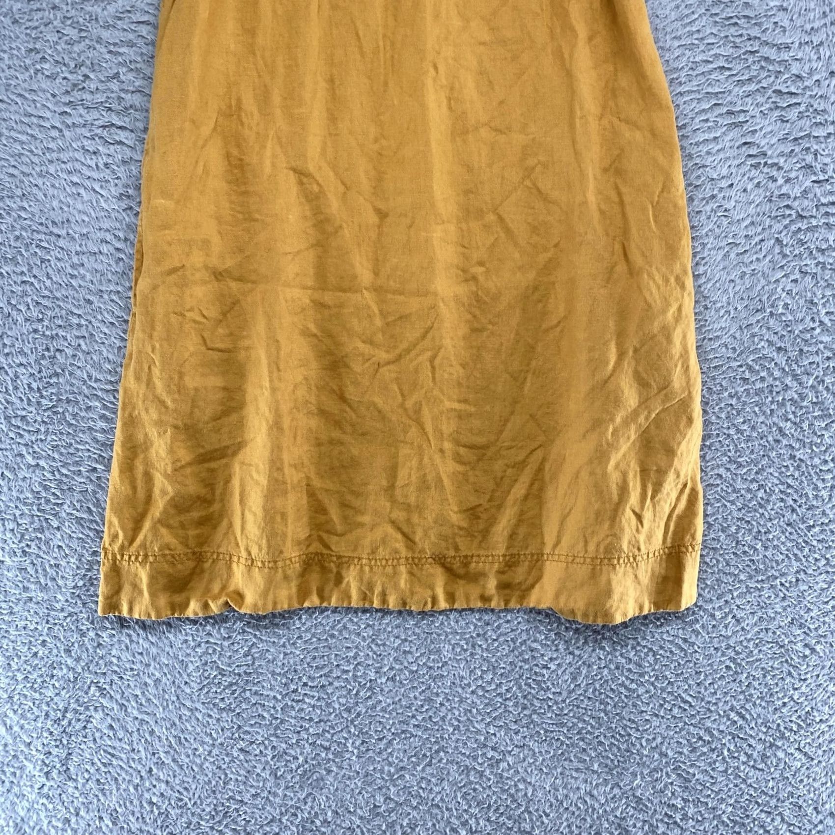 Vintage Tahari Linen Dress Womens S Mustard Sleeveless Shift Summer Capsule Layer Size S / US 4 / IT 40 - 2 Thumbnail