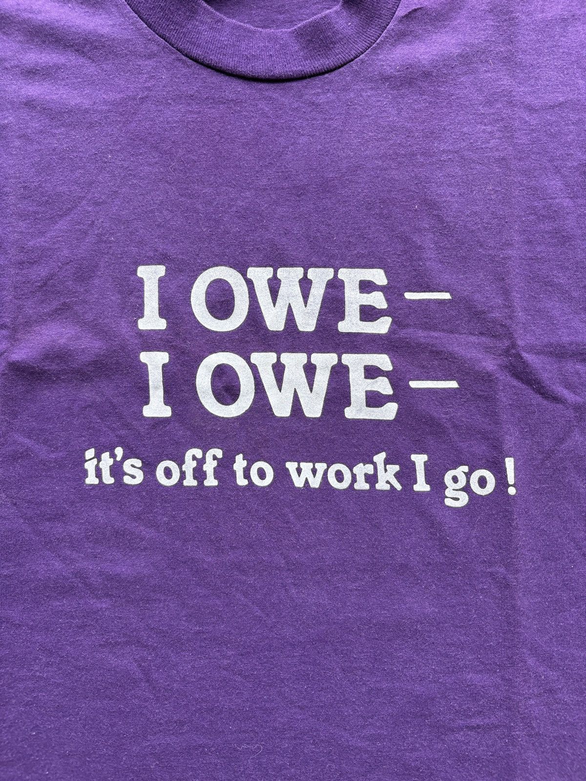 Vintage Vintage 80s I Owe Graphic Tee Size US XL / EU 56 / 4 - 2 Thumbnail