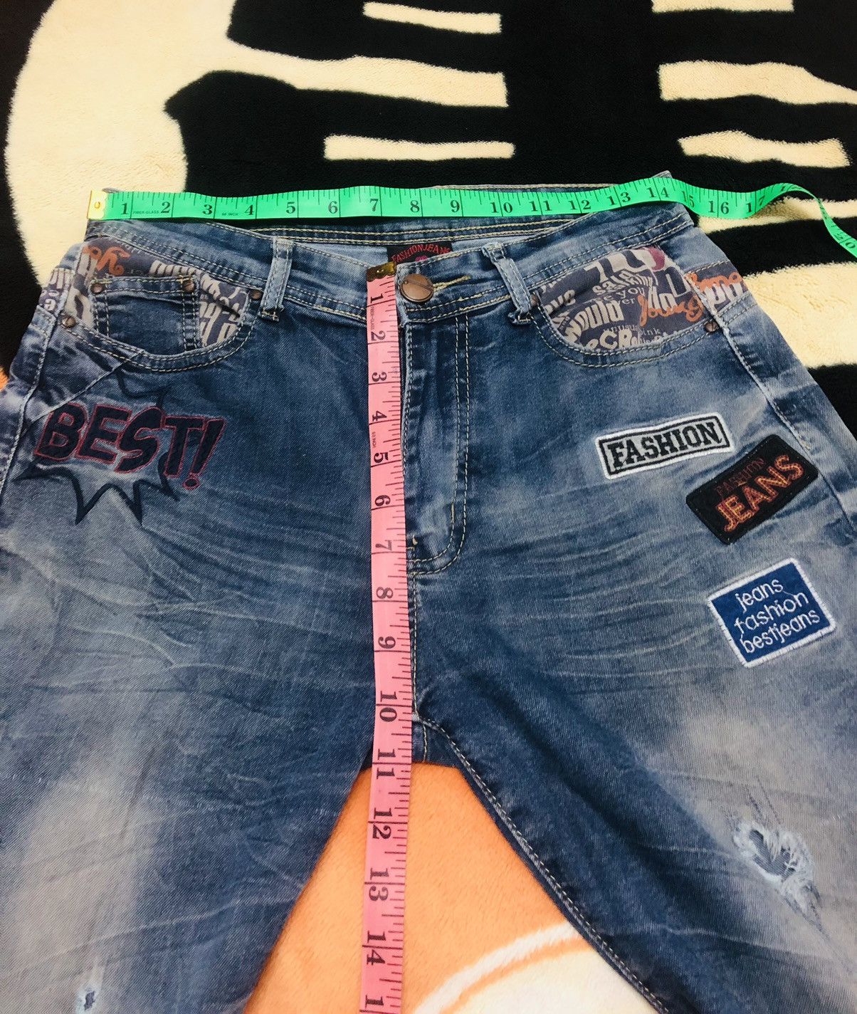 Jean Distressed Japanese brand jeans Size US 29 - 7 Thumbnail