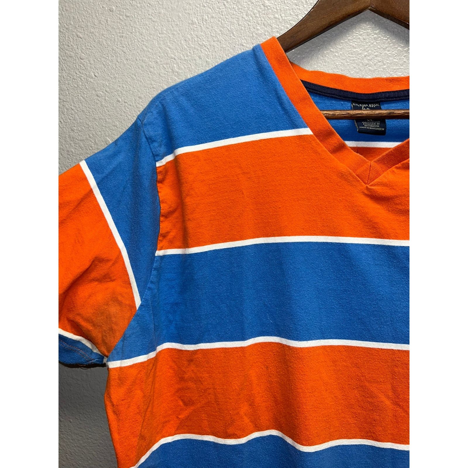 U.S. Polo Assn. Us Polo Assn Shirt Striped Orange Blue Tee Large Size US L / EU 52-54 / 3 - 4 Thumbnail