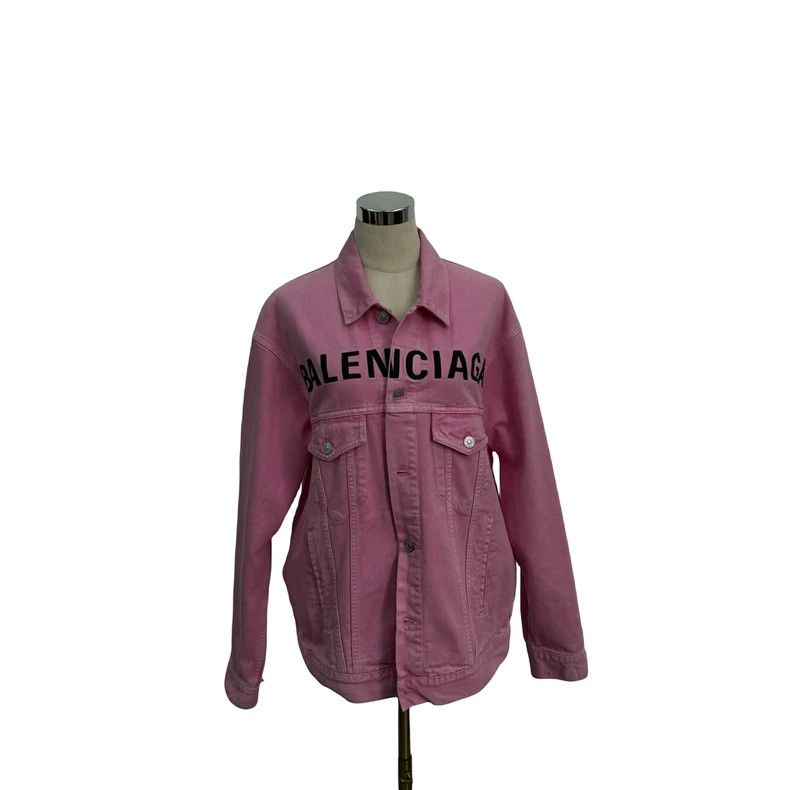Balenciaga Balenciaga size 34 Printed denim jacket with large logo on Size US XS / EU 42 / 0 - 6 Thumbnail