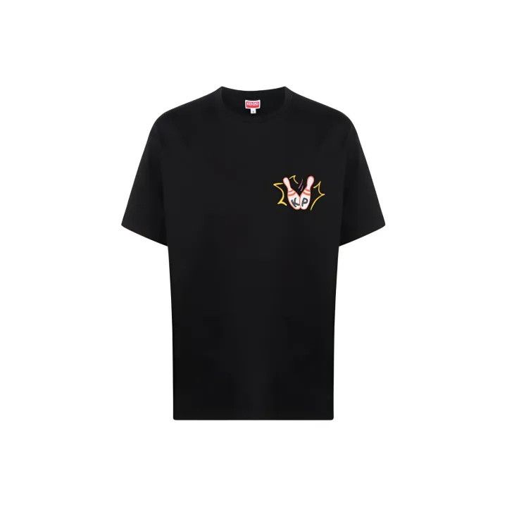 Kenzo KENZO Cartoon Print Black Short Sleeve T-Shirt 0079 Size US S / EU 44-46 / 1 - 1 Thumbnail