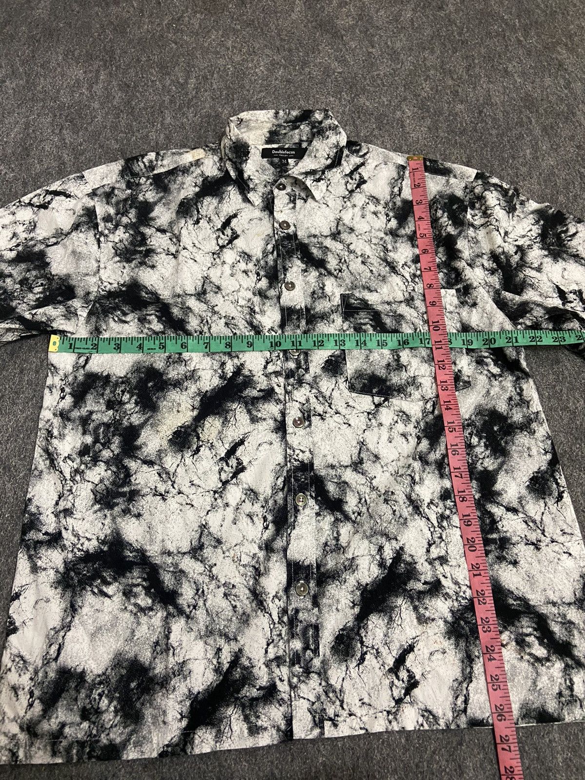 Japanese Brand Vintage Y2K doublefocus oversized shirt with abstract motif Size US L / EU 52-54 / 3 - 7 Thumbnail