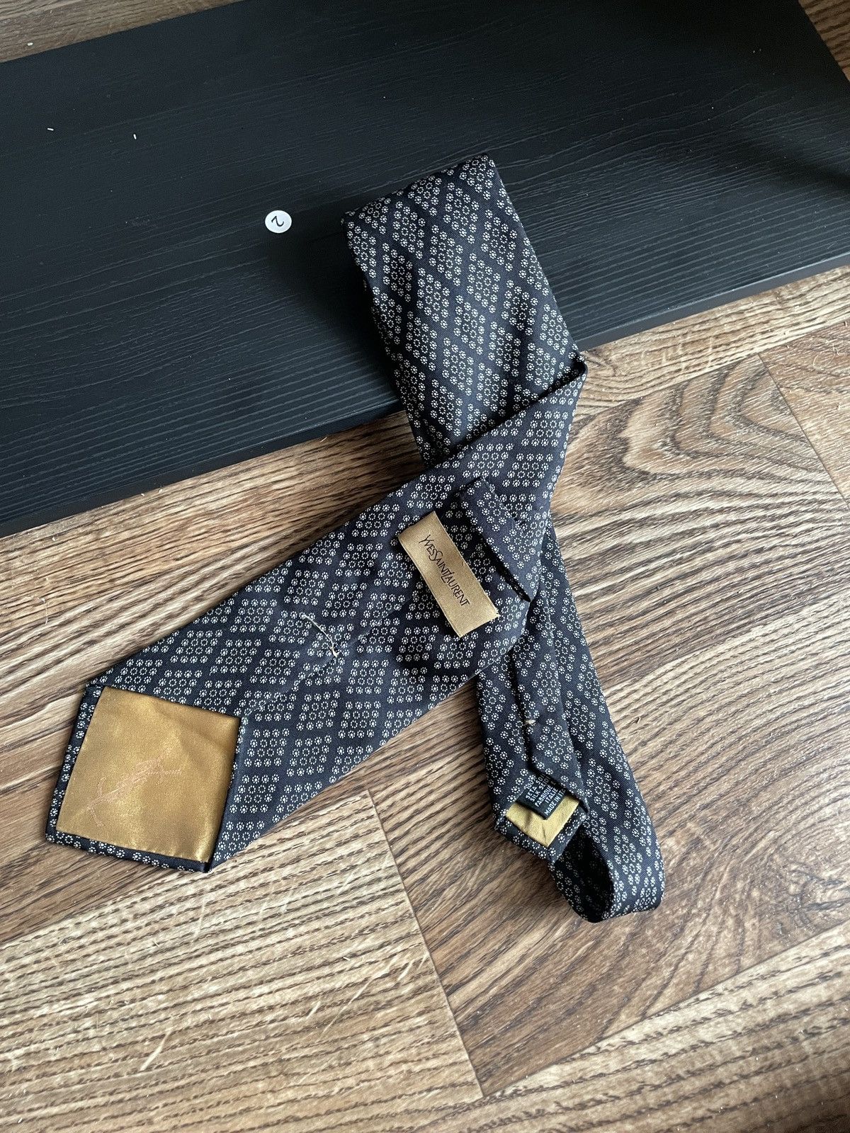 Designer × Yves Saint Laurent RARE🔥 Yves Saint Laurent YSL tie vintage monogram old money Size ONE SIZE - 1 Thumbnail