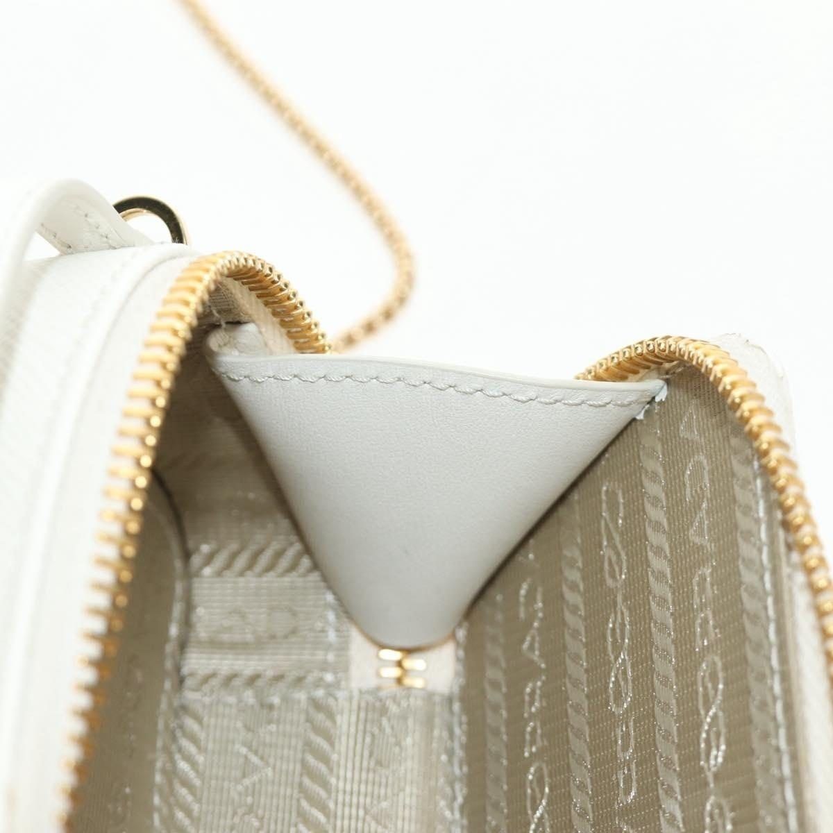 Prada Prada Leather Chain Mini Shoulder Bag White Size ONE SIZE - 4 Thumbnail