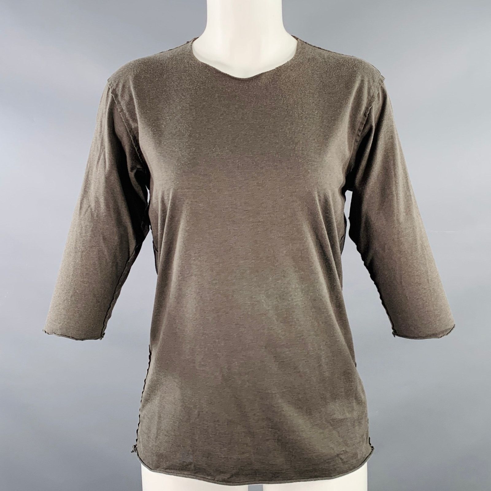 Attachment ATTACHMENT Grey Charcoal Cotton 3/4 Sleeves Casual Top Size S / US 4 / IT 40 - 1 Thumbnail