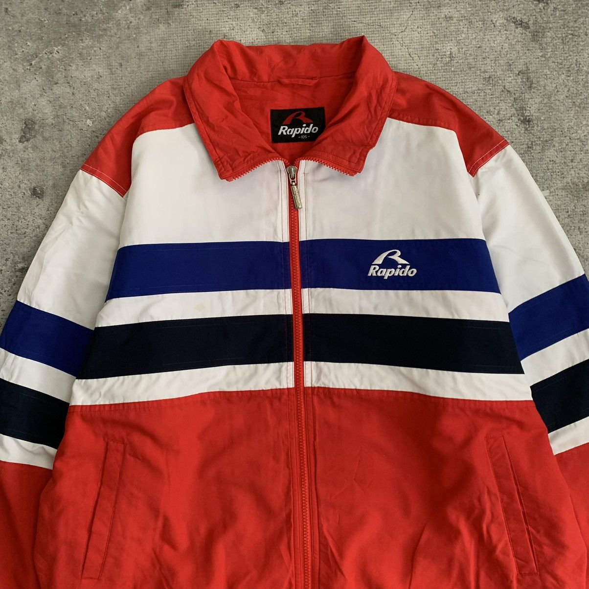 Vintage Vintage windbreaker jaket 3tone rapido Size US L / EU 52-54 / 3 - 3 Thumbnail