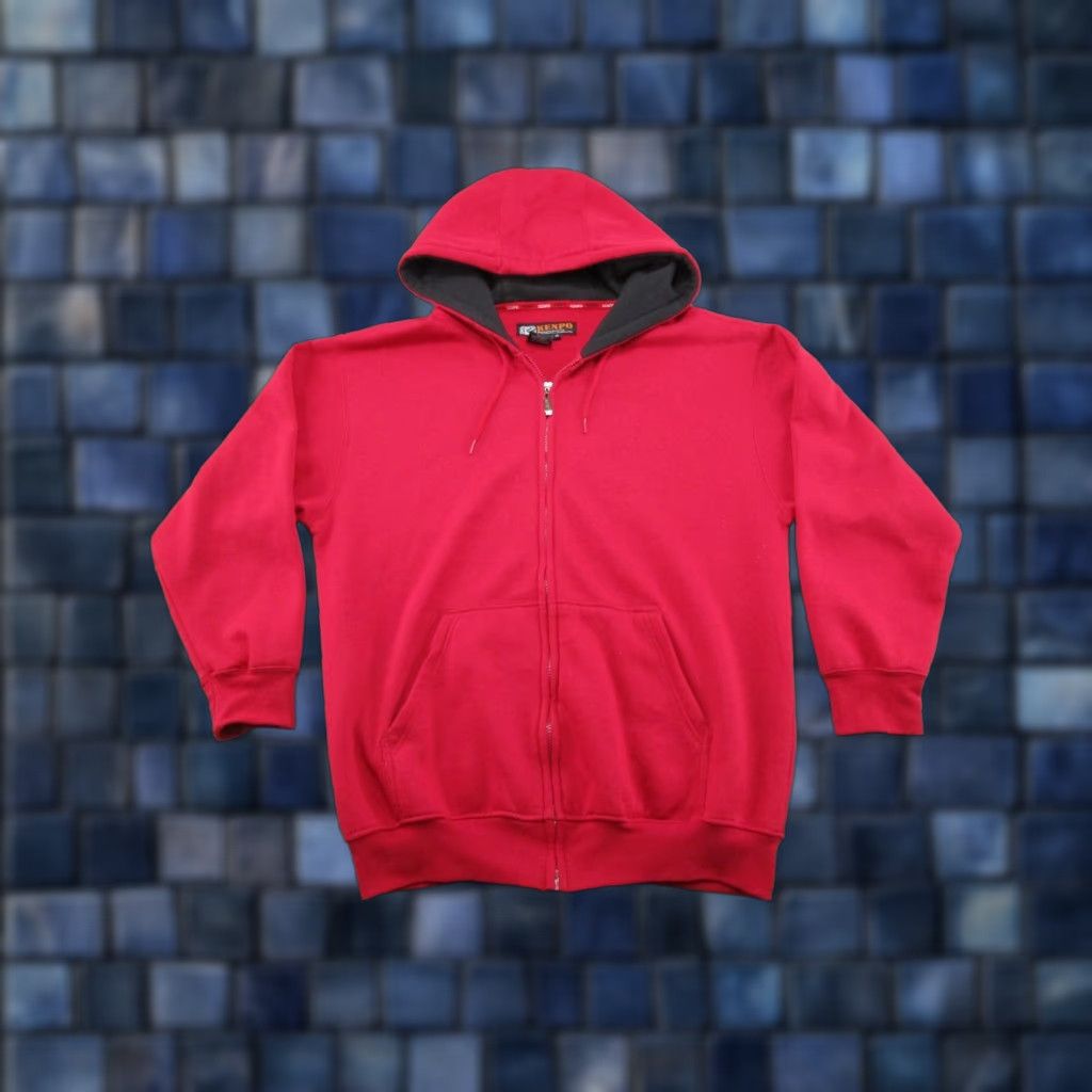 Vintage VINTAGE Kenpo Hoodie Mens Full Zip Red XL - Hip Hop Colorful Sweatshirt with Pockets, Lined, Fleece, Acrylic-Cotton - 2000s Era Size US XL / EU 56 / 4 - 1 Thumbnail