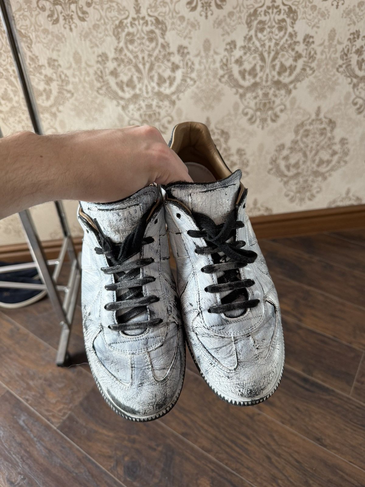 Maison Margiela Maison Margiela White Paint Gats Size US 8.5 / EU 41-42 - 2 Thumbnail
