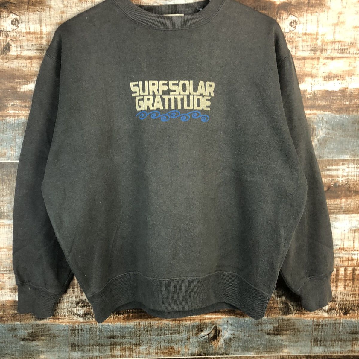 Vintage Dlevo surf vintage faded Grey Sweatshirt #A1524 Size US M / EU 48-50 / 2 - 3 Thumbnail