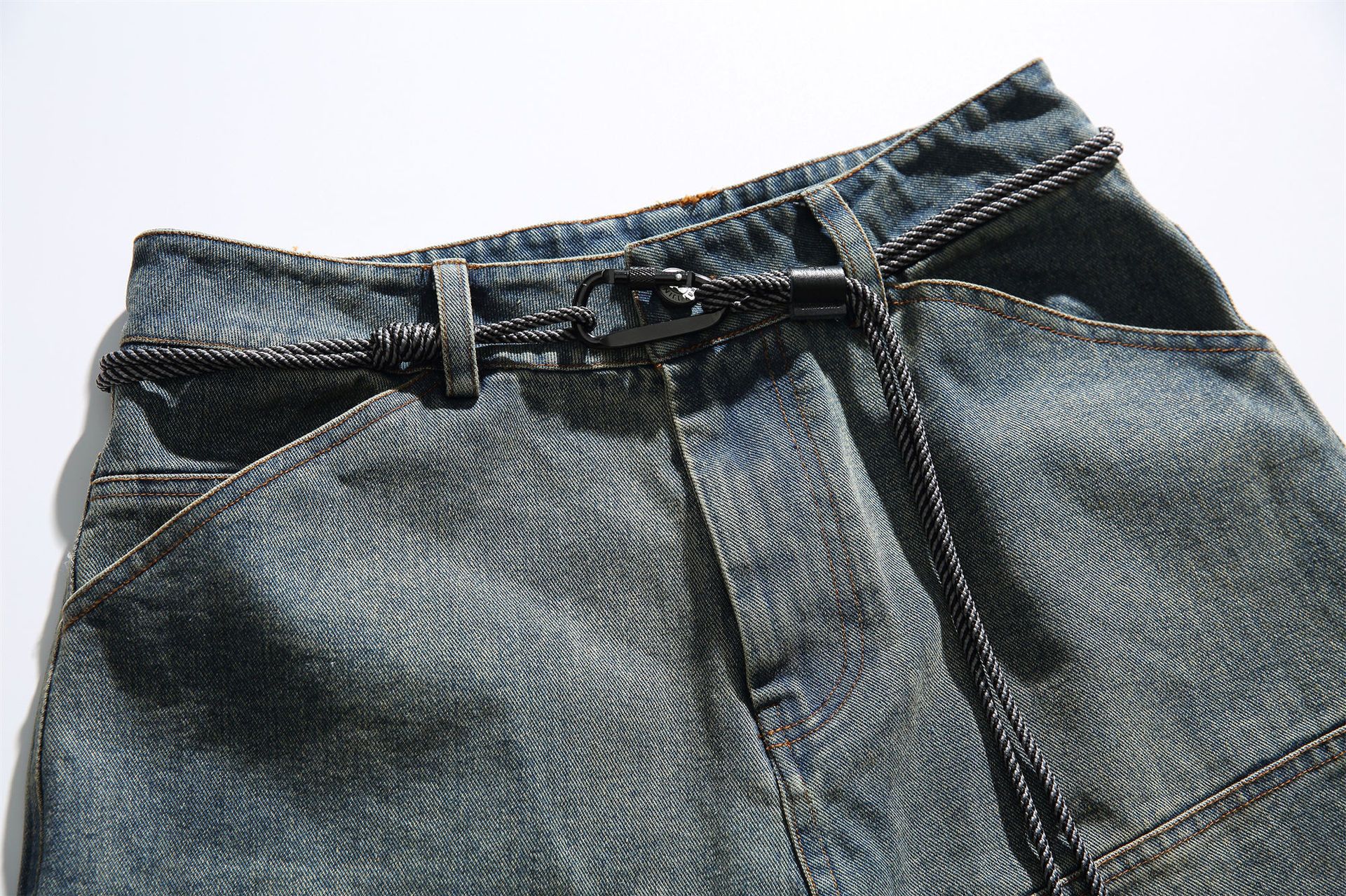 Japanese Brand × Vintage Japanese retro men's straight cargo washed retro shorts Size US 32 / EU 48 - 3 Thumbnail