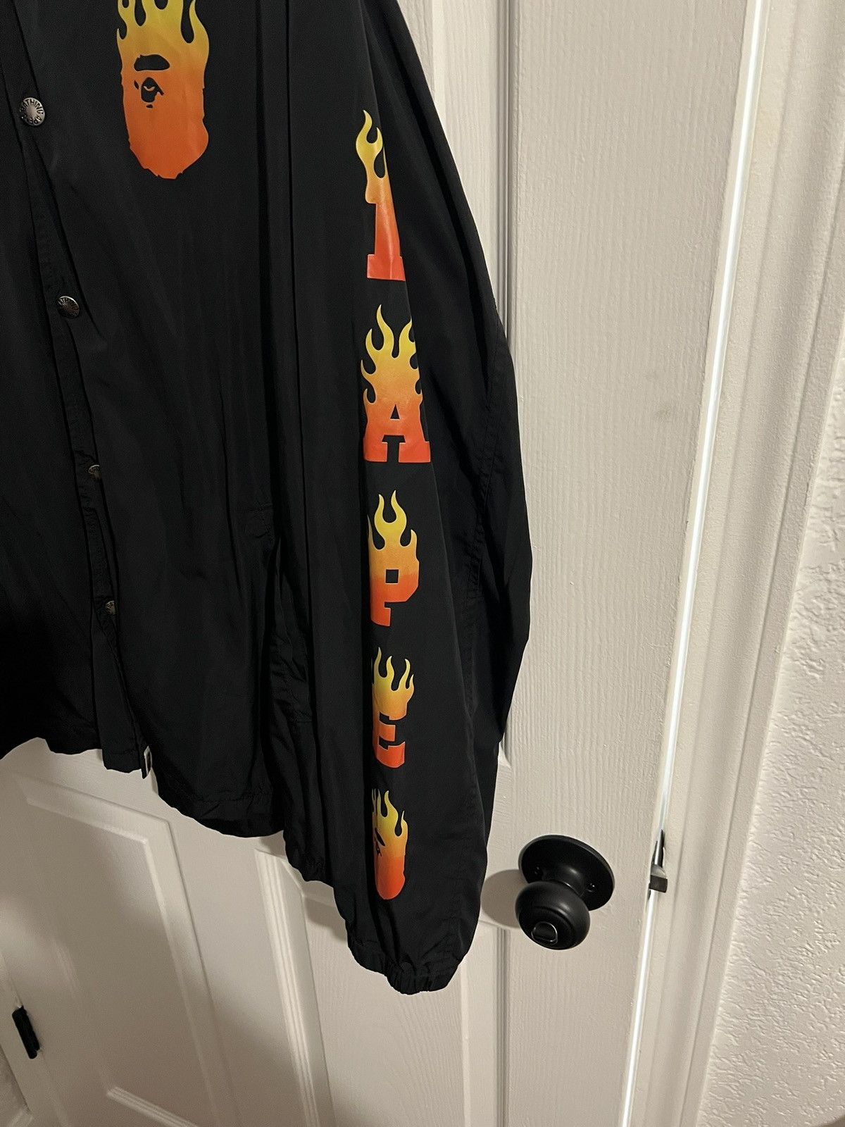 Other A BATHING APE Flame Hoodie Coach Polyester BLK Flame Size US L / EU 52-54 / 3 - 3 Thumbnail