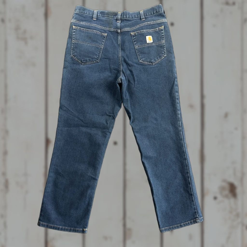 Carhartt VINTAGE Carhartt Jeans 38 x 30 Denim Stretch Distressed Workwear Modern Fit 5-Pocket Mens Blue 90s Americana Casual Style Carhartt Modern Fit Jeans Size US 38 / EU 54 - 1 Thumbnail