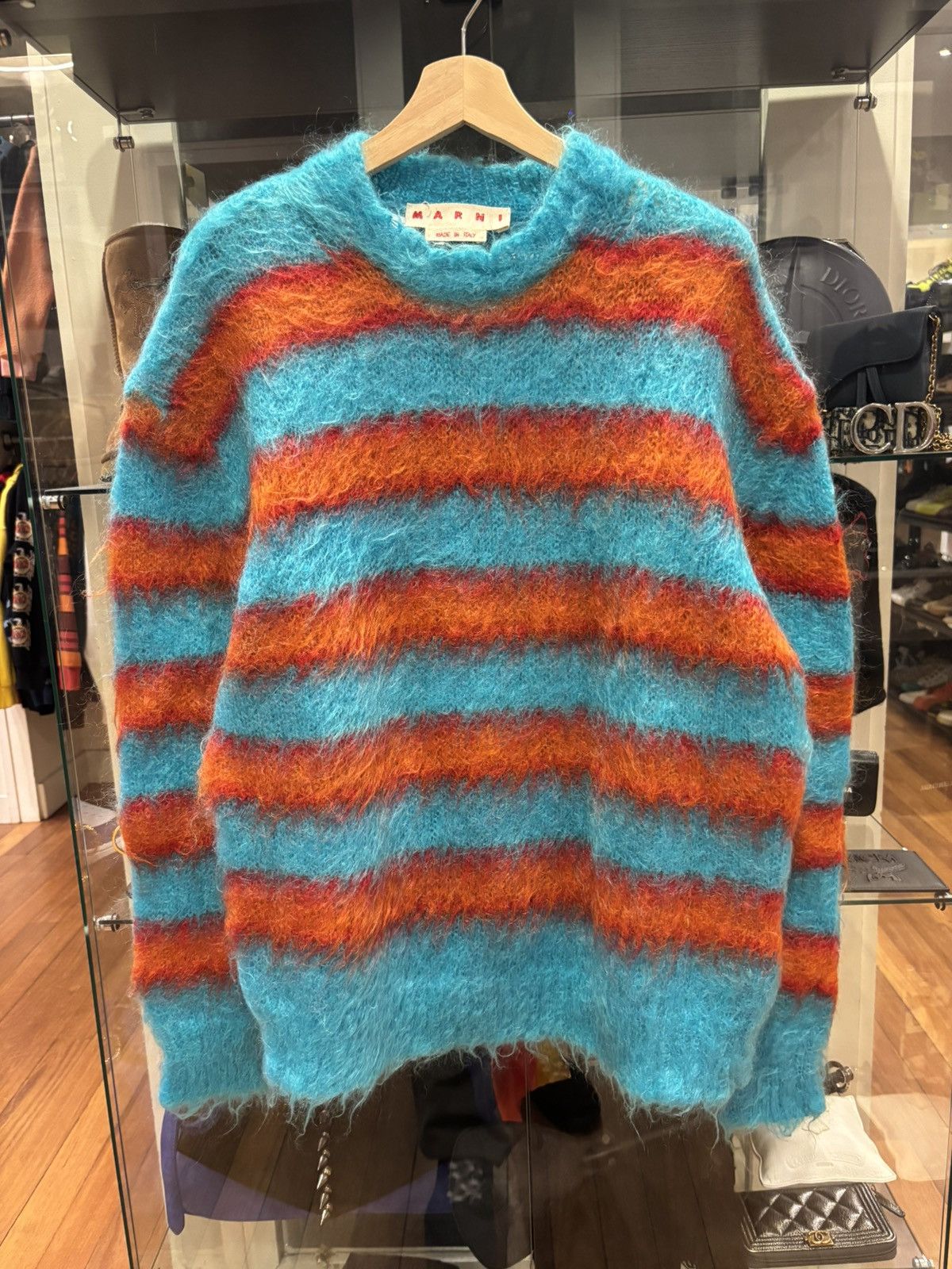 Marni Fuzzy Wuzzy Mohair Striped Sweater