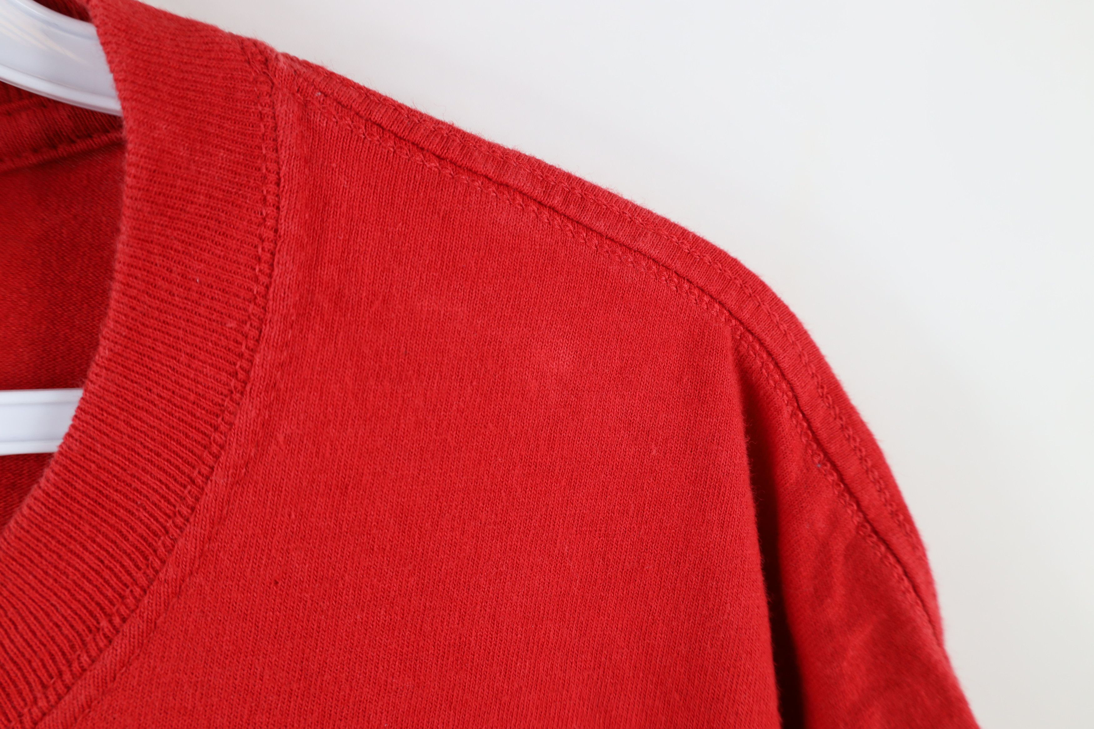 Vintage Vintage 90s Streetwear Blank Heavyweight Cotton T-Shirt Red Size US XXL / EU 58 / 5 - 4 Thumbnail