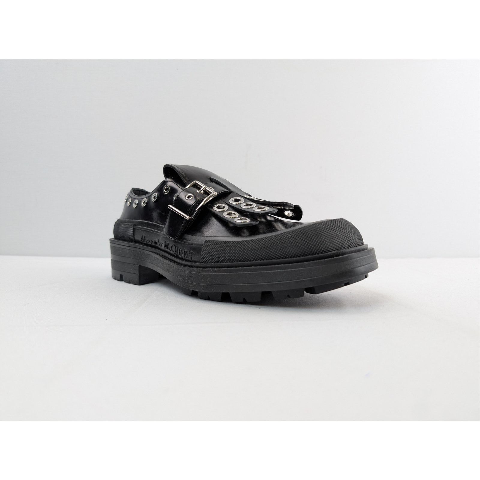 Alexander McQueen o1rshd1 Monk Strap Boxcar Hardware Shoe Tread Boots in Black Size US 11 / EU 44 - 2 Thumbnail