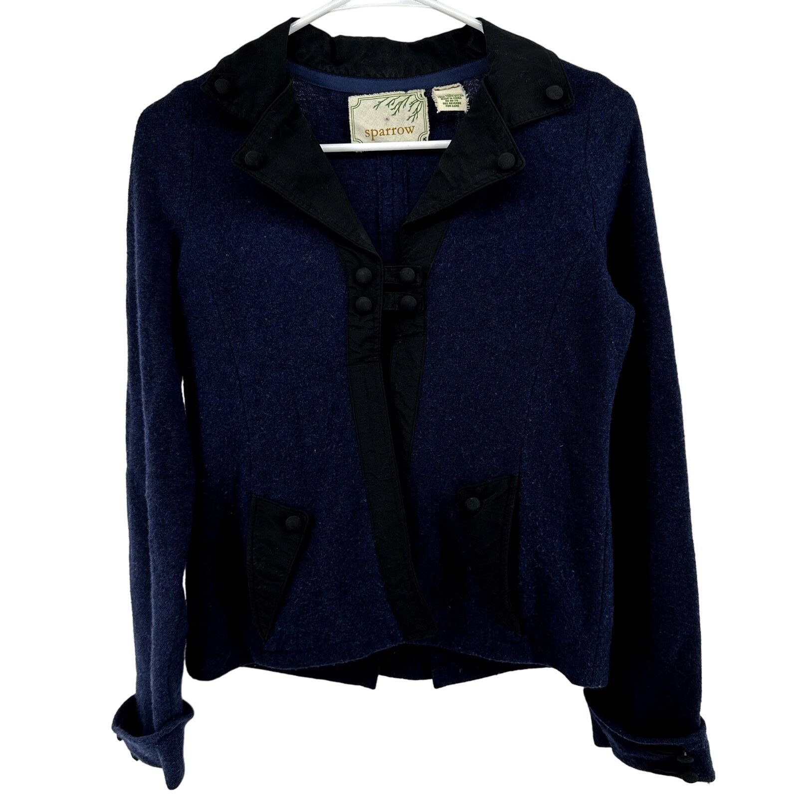 Anthropologie Sparrow 100% Lambswool Blazer Cardigan Pocket