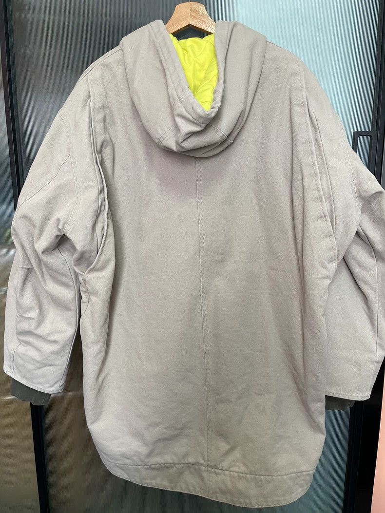 Acne Studios Acne Studios Grey leather logo drawstring loose coat Size S / US 4 / IT 40 - 7 Thumbnail